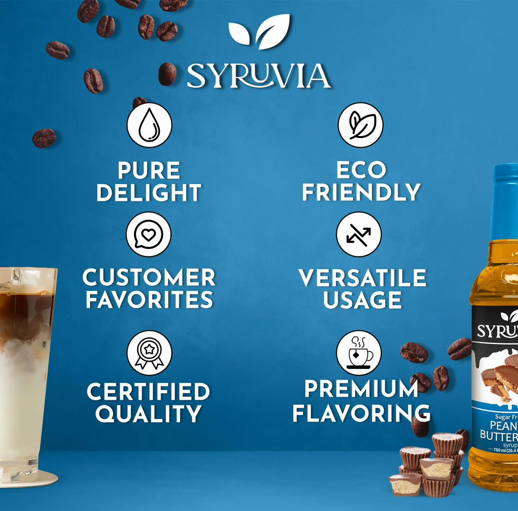 Sugar-free peanut butter cup coffee syrup bottle with rich chocolate and nut flavors — view 5