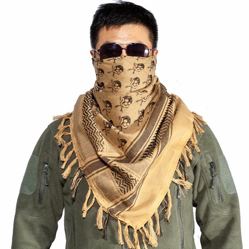 100 percent cotton tactical Keffiyeh neck scarf wrap in a versatile square for outdoor protection. — view 3