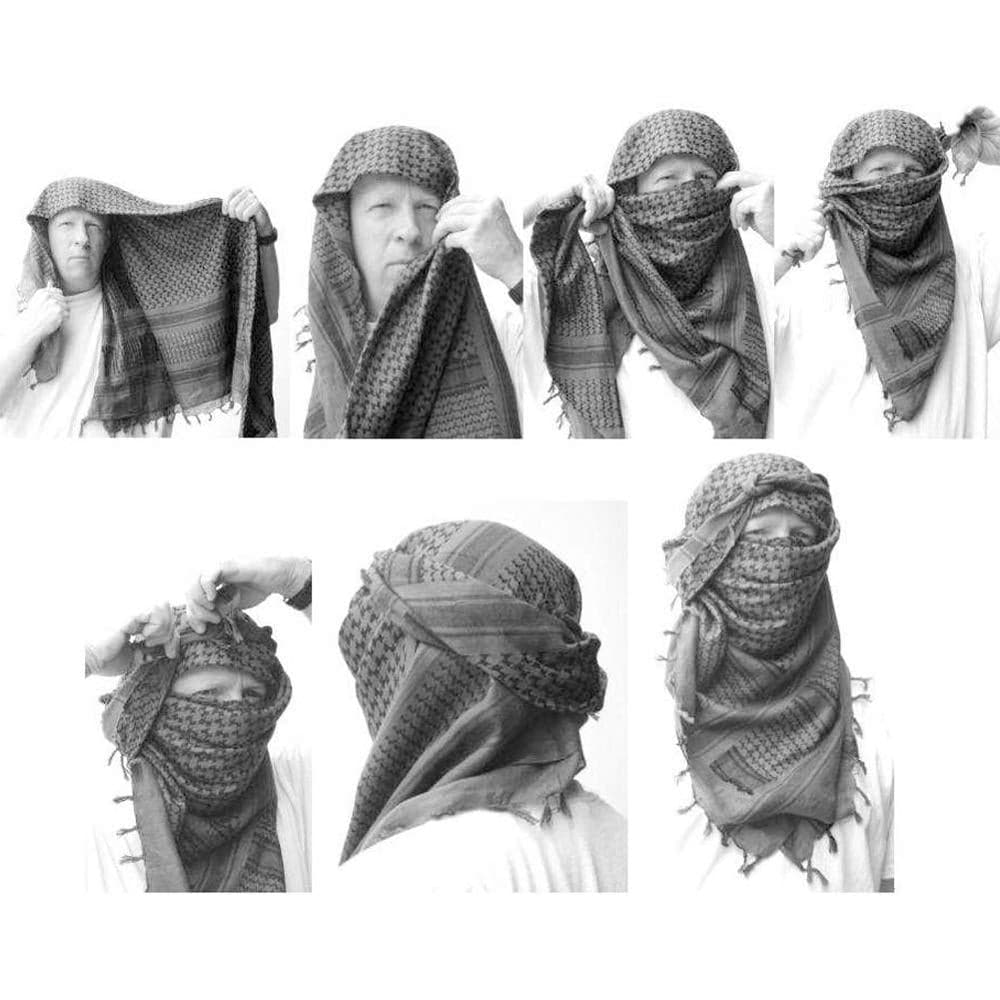 100 percent cotton tactical Keffiyeh neck scarf wrap in a versatile square for outdoor protection. — view 5