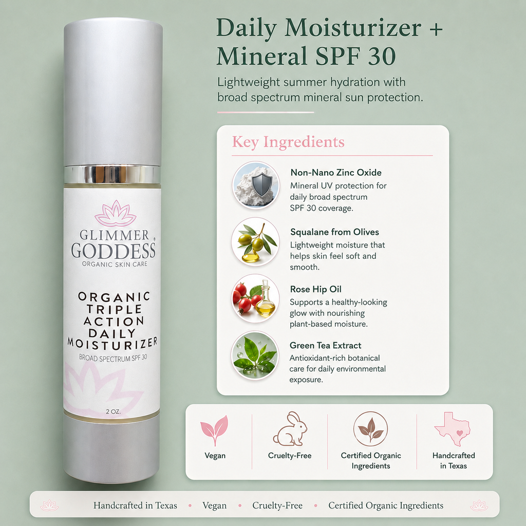 Triple action daily moisturizer in a two ounce jar organic SPF 30 mineral sunscreen cream — view 4