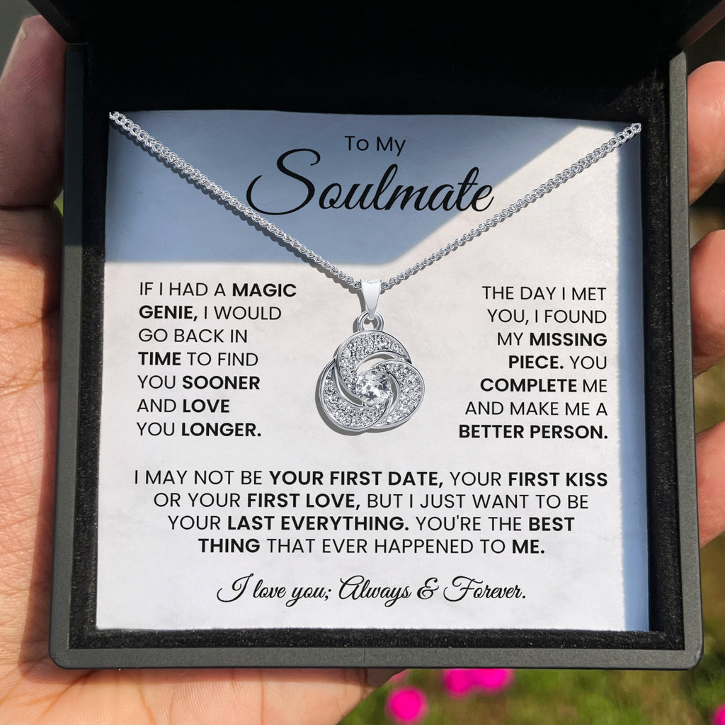 To My Soulmate - I Love You, Forever & Always - Tryndi Love Knot Necklace-1