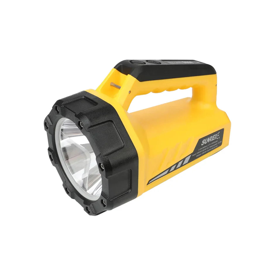 Gray Sunrei TZ1200 outdoor emergency patrol flashlight and portable power bank with bright LED light.