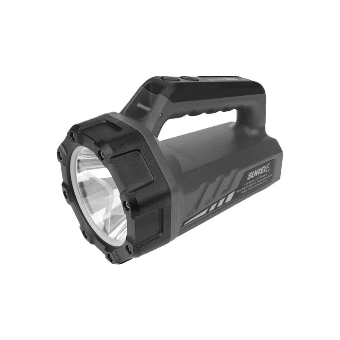 Gray Sunrei TZ1200 outdoor emergency patrol flashlight and portable power bank with bright LED light. — view 2