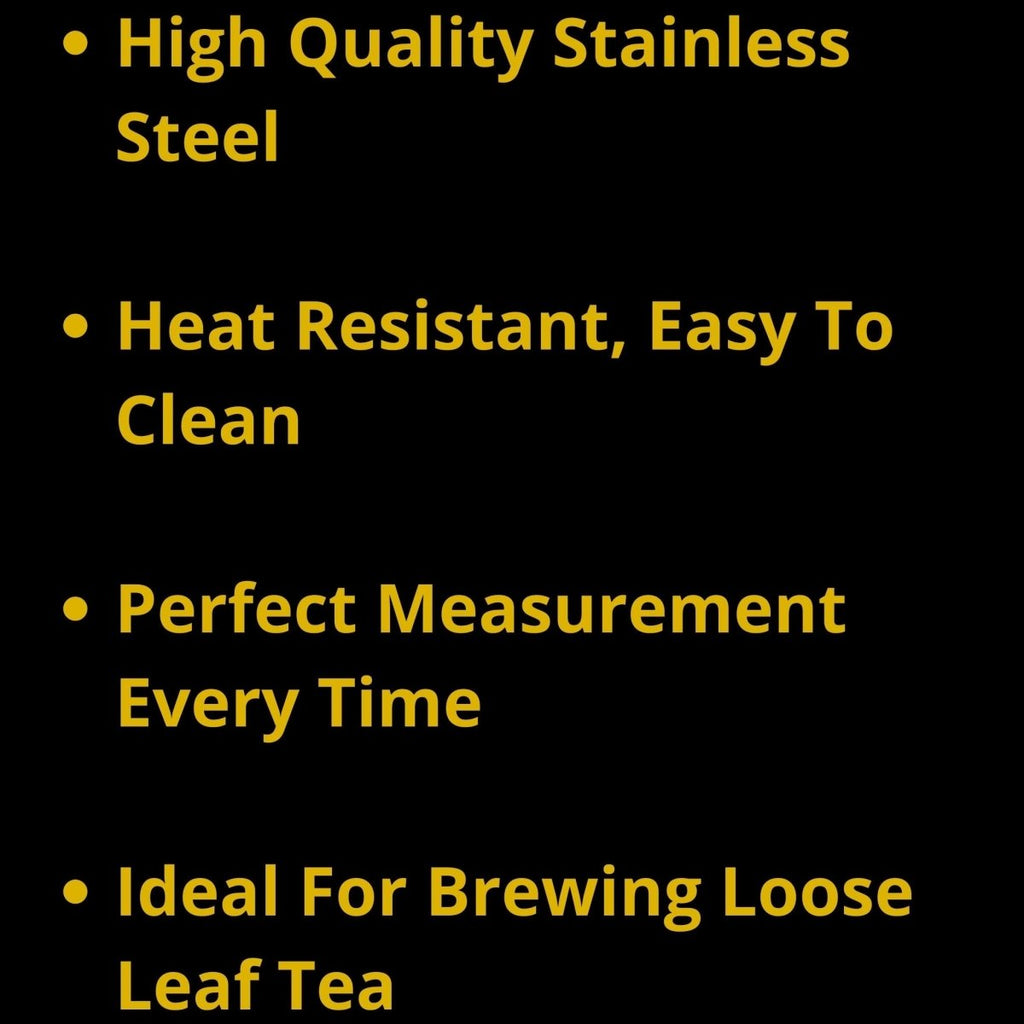 Sleek gold stainless steel tea measuring spoon with engraved logo for loose leaf tea — view 4
