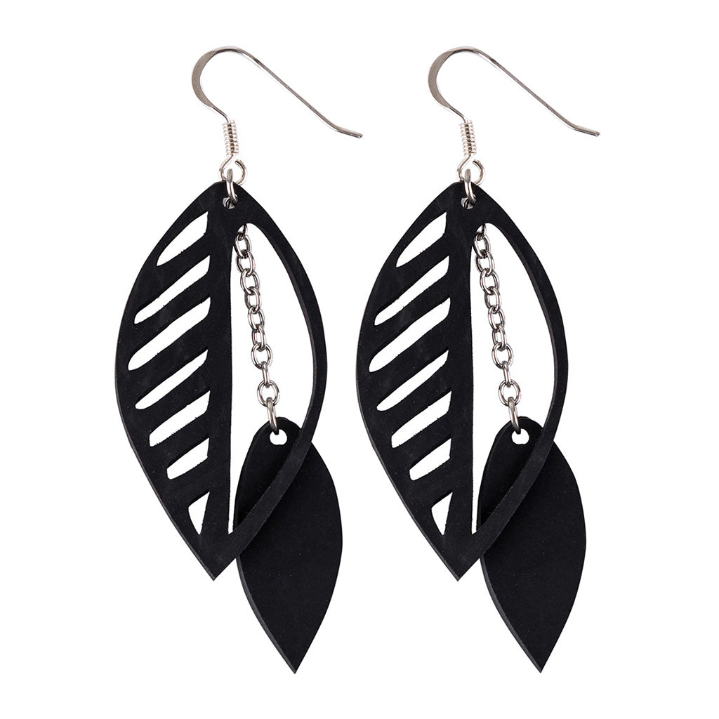 Sweet Cherry Double Leaf Earrings-1