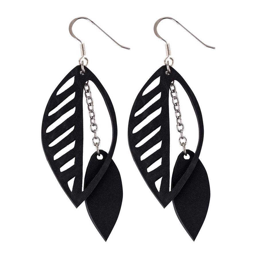 Sweet Cherry Double Leaf Earrings