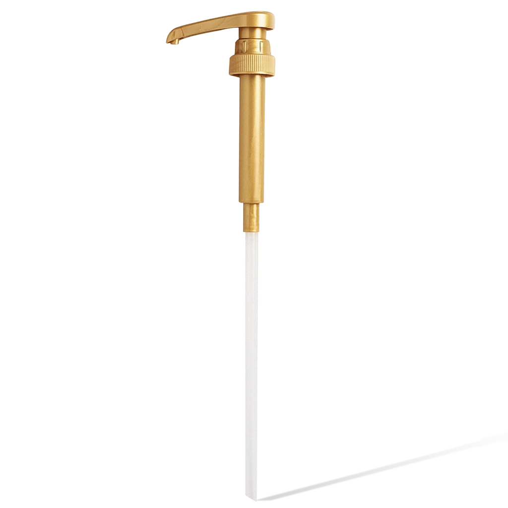 Syrup pump dispenser for coffee flavoring bottles, white plastic nozzle with precise portion control
