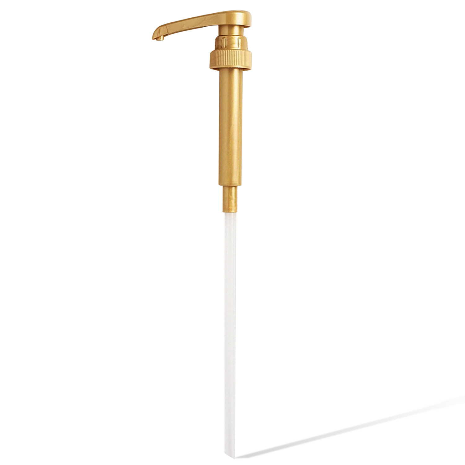 Syrup pump dispenser for coffee flavoring bottles, white plastic nozzle with precise portion control