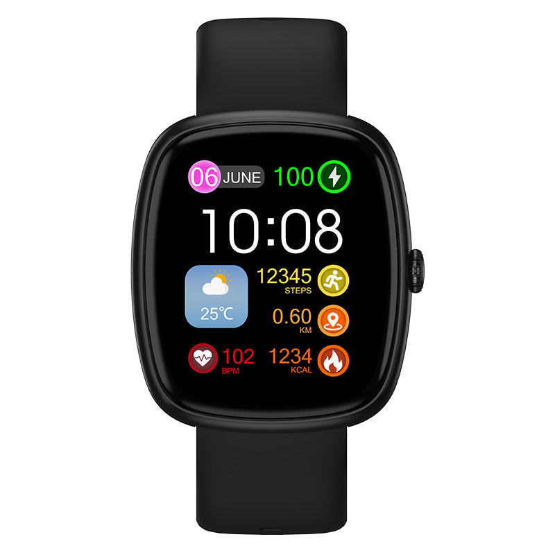 Waterproof fitness smart watch with 1.39-inch display showing health tracking metrics on digital dial — view 2
