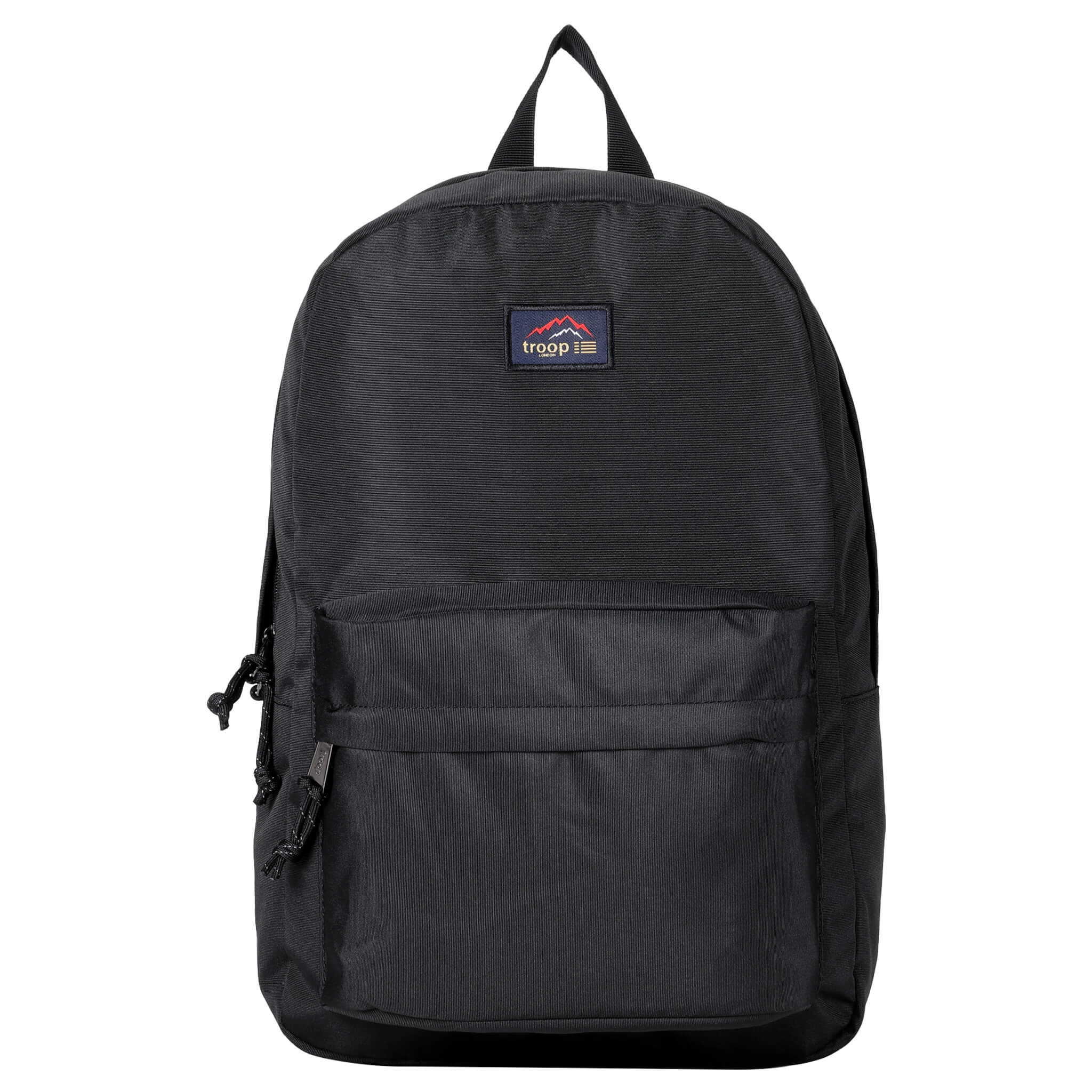 Vegan laptop backpack in water-resistant polyester with adjustable padded shoulder straps and secure zippers