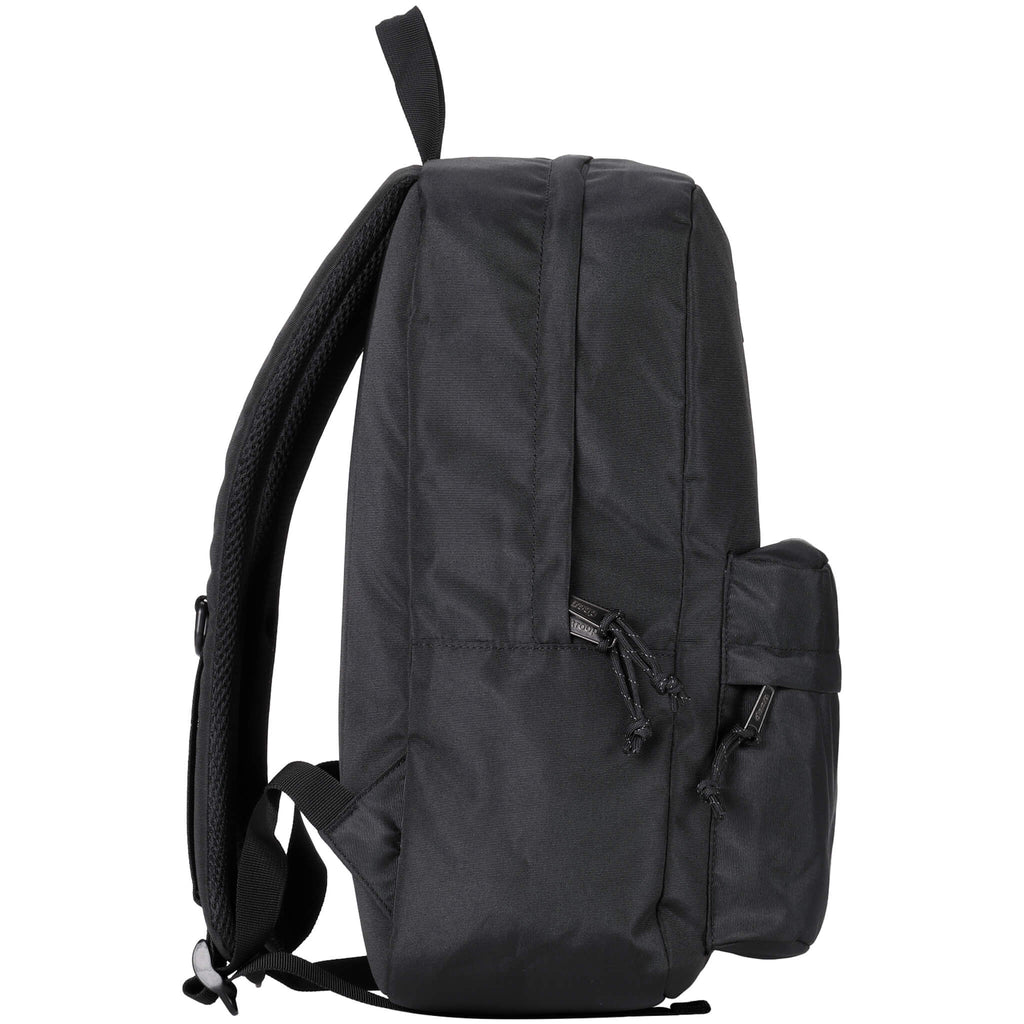Vegan laptop backpack in water-resistant polyester with adjustable padded shoulder straps and secure zippers — view 3