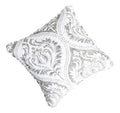 Light grey paisley damask cushion cover or euro sham with floral matelasse texture
