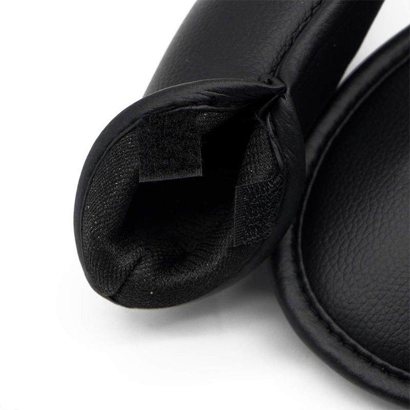 Black PU leather twelve piece golf club cover set with a textured litchi finish — view 2