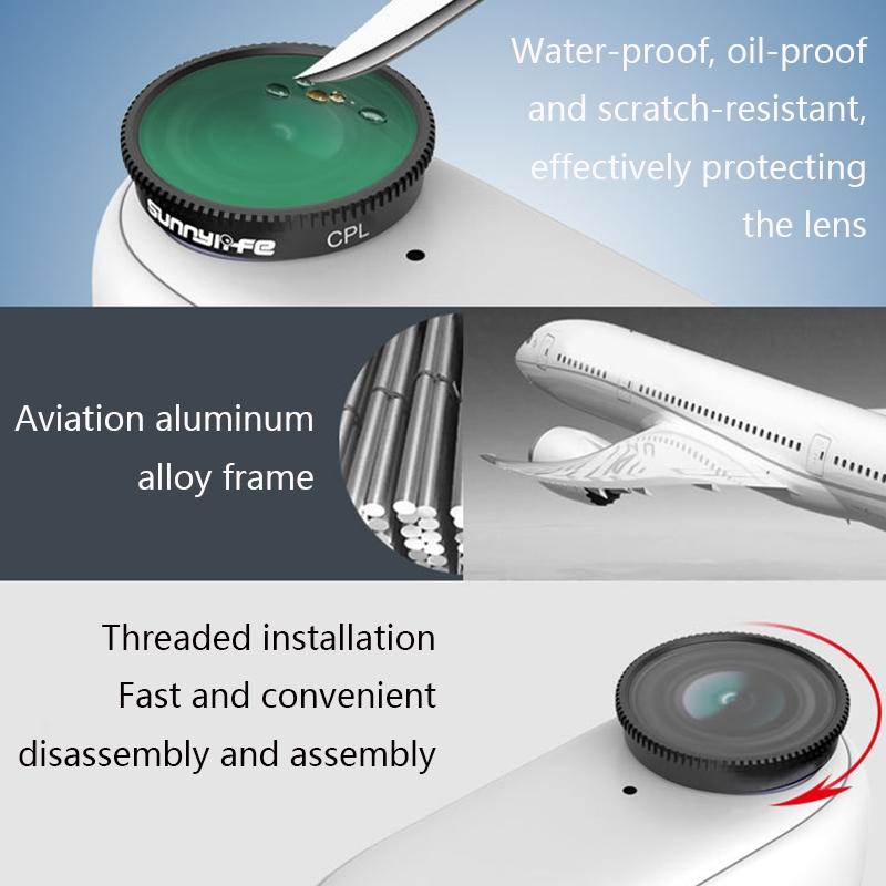 ND8 camera filter with optical glass lens and black aluminum frame for Insta360 Go 2 — view 3