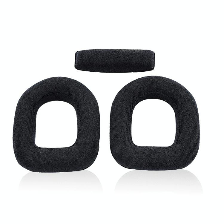 Logitech A50 headset flannel protective ear covers in soft breathable black material