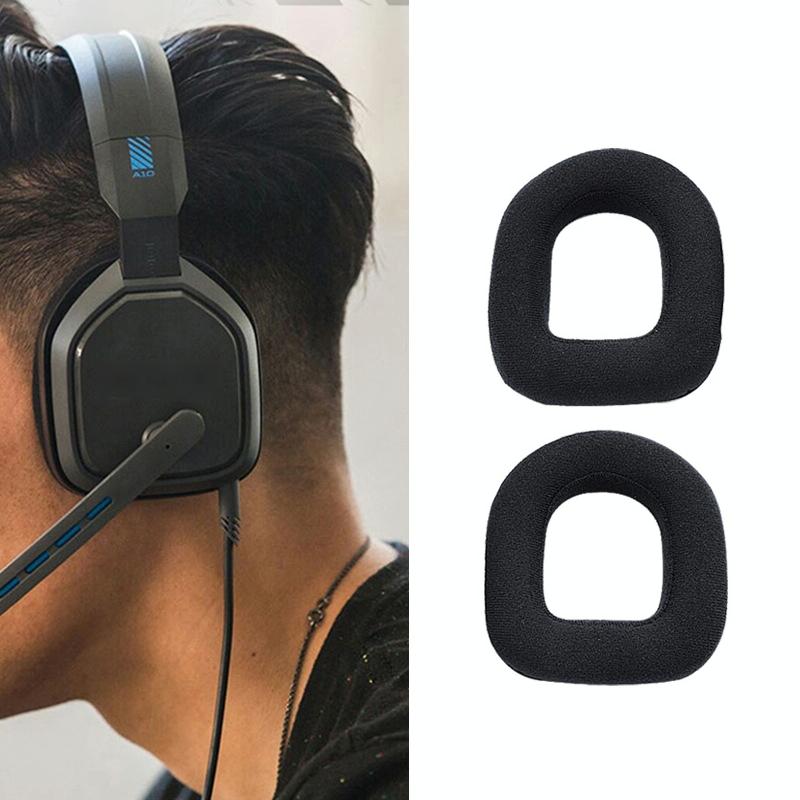 Logitech A50 headset flannel protective ear covers in soft breathable black material — view 4
