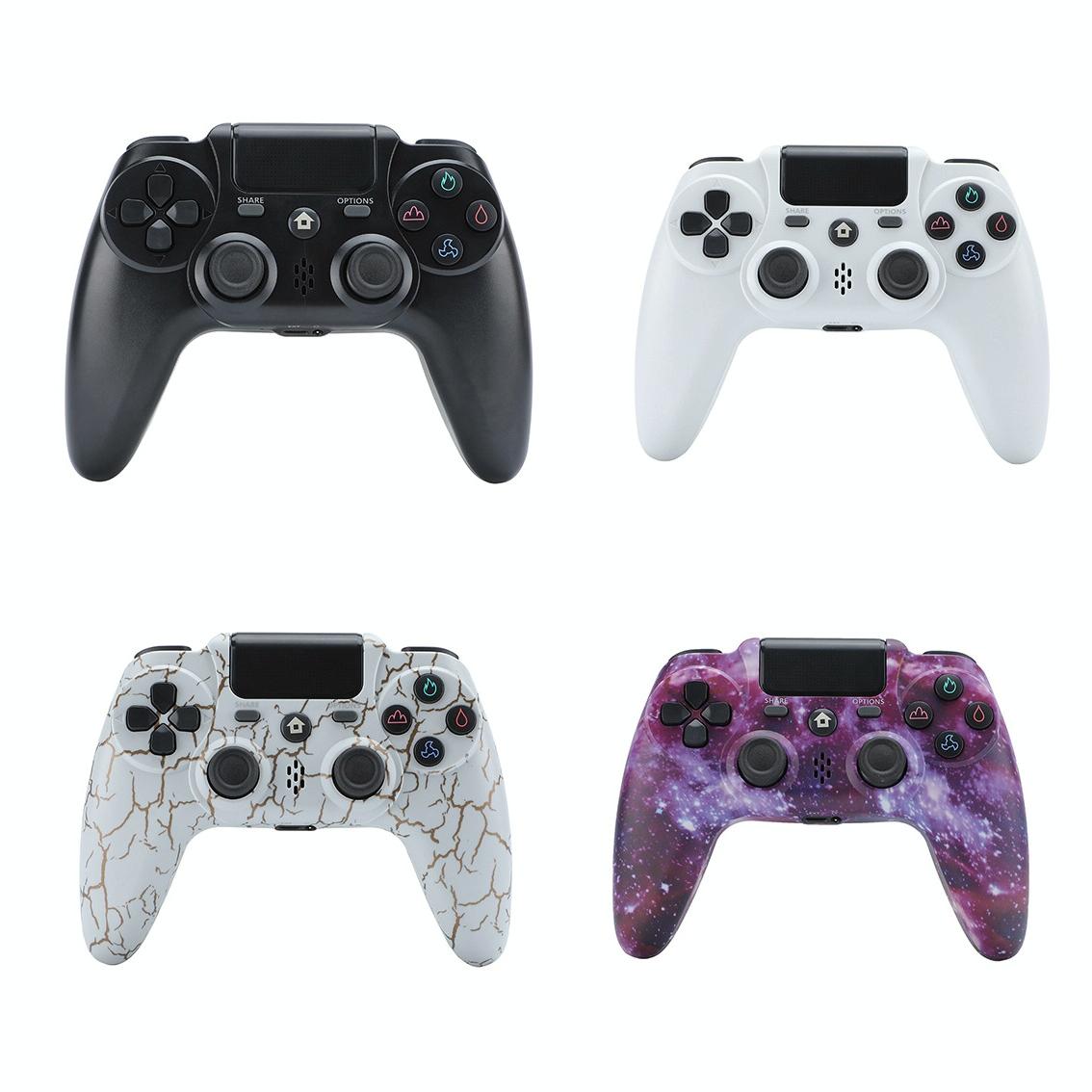 White wireless PS4 game controller with standard button layout and ergonomic design. — view 5