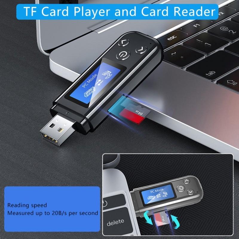 NNEIDS compact Bluetooth audio transmitter and receiver with LCD display for hands-free car calling — view 4