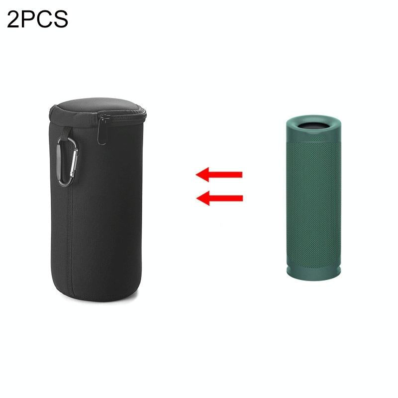 Black waterproof portable speaker case made of diving material for Sony SRS-XB23 with carrying strap — view 5