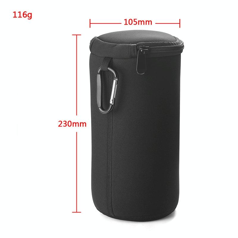Black waterproof portable speaker case made of diving material for Sony SRS-XB23 with carrying strap — view 2