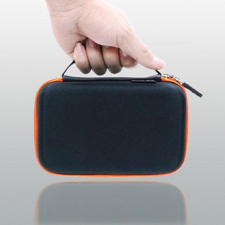 Portable black nylon game console storage bag with zipper and internal mesh card slots — view 4