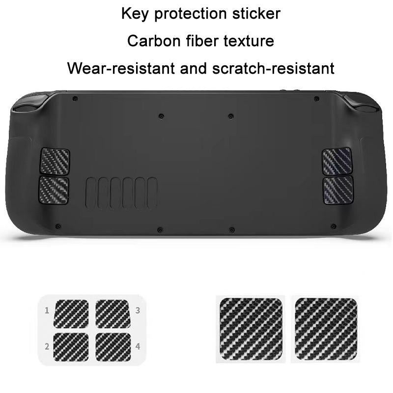Adjustable carbon fiber folding stand and trackpad sticker set for Steam Deck gaming console — view 4