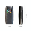 Black wireless car Bluetooth audio receiver with LED display and auxiliary connector for stereo systems