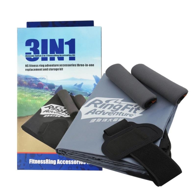 Gray 3-in-1 Switch fitness ring gaming set and drawstring storage bag made of waterproof fabric — view 2