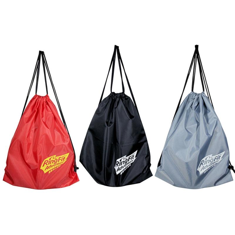 Red fabric Switch fitness ring storage bag with drawstring closure for gaming accessories — view 2