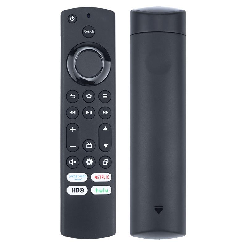 Black infrared replacement remote control for smart televisions featuring soft silicone buttons — view 2