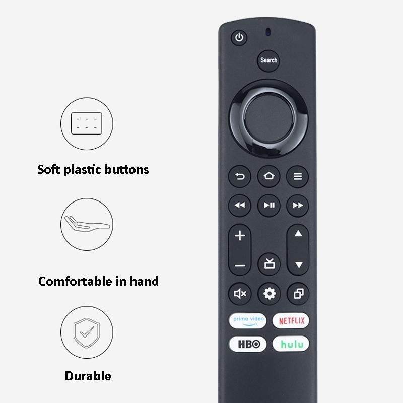 Black infrared replacement remote control for smart televisions featuring soft silicone buttons — view 3