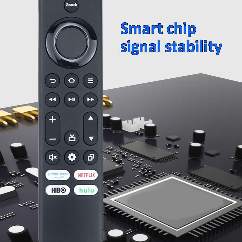 Black infrared replacement remote control for smart televisions featuring soft silicone buttons — view 4