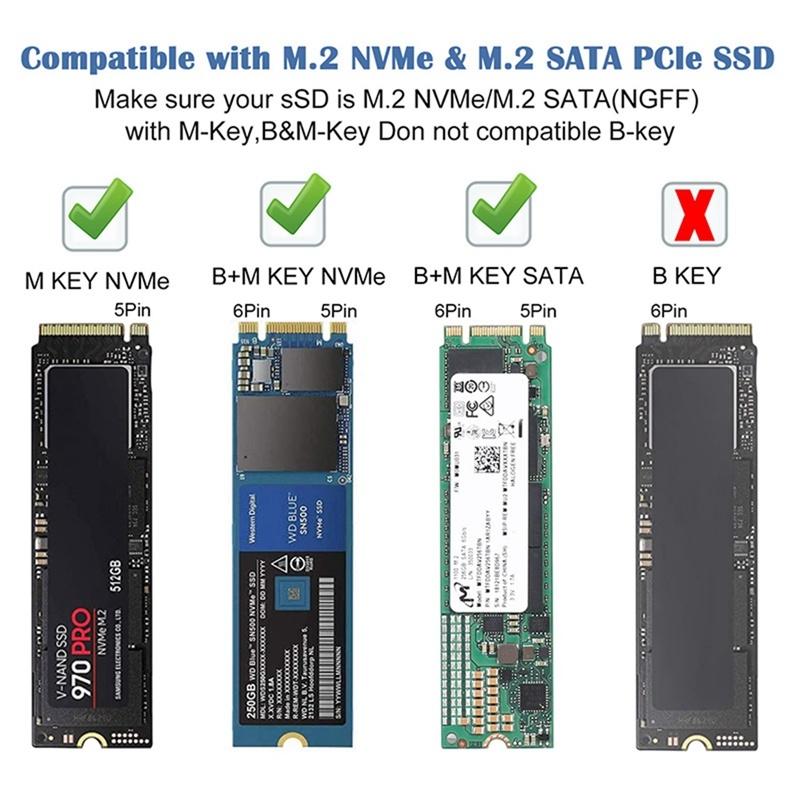 Multi-functional M.2 SSD enclosure and USB hub in premium silver aluminum alloy material. — view 3