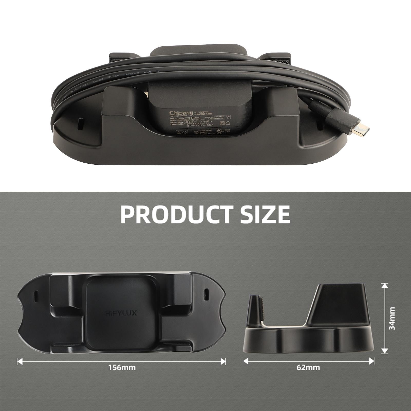 Black Steam Deck console stand and mobile phone bracket with anti-slip desktop base. — view 2