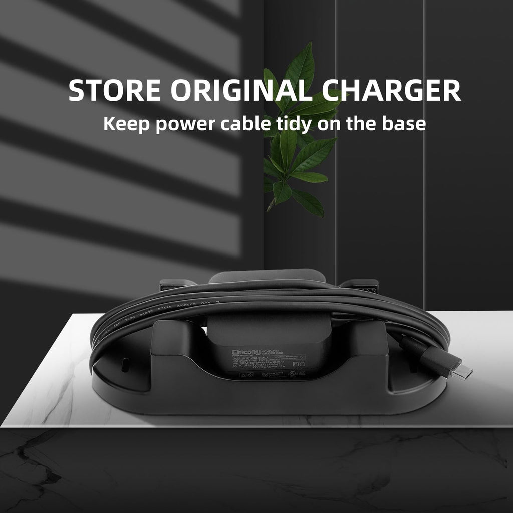 Black Steam Deck console stand and mobile phone bracket with anti-slip desktop base. — view 4