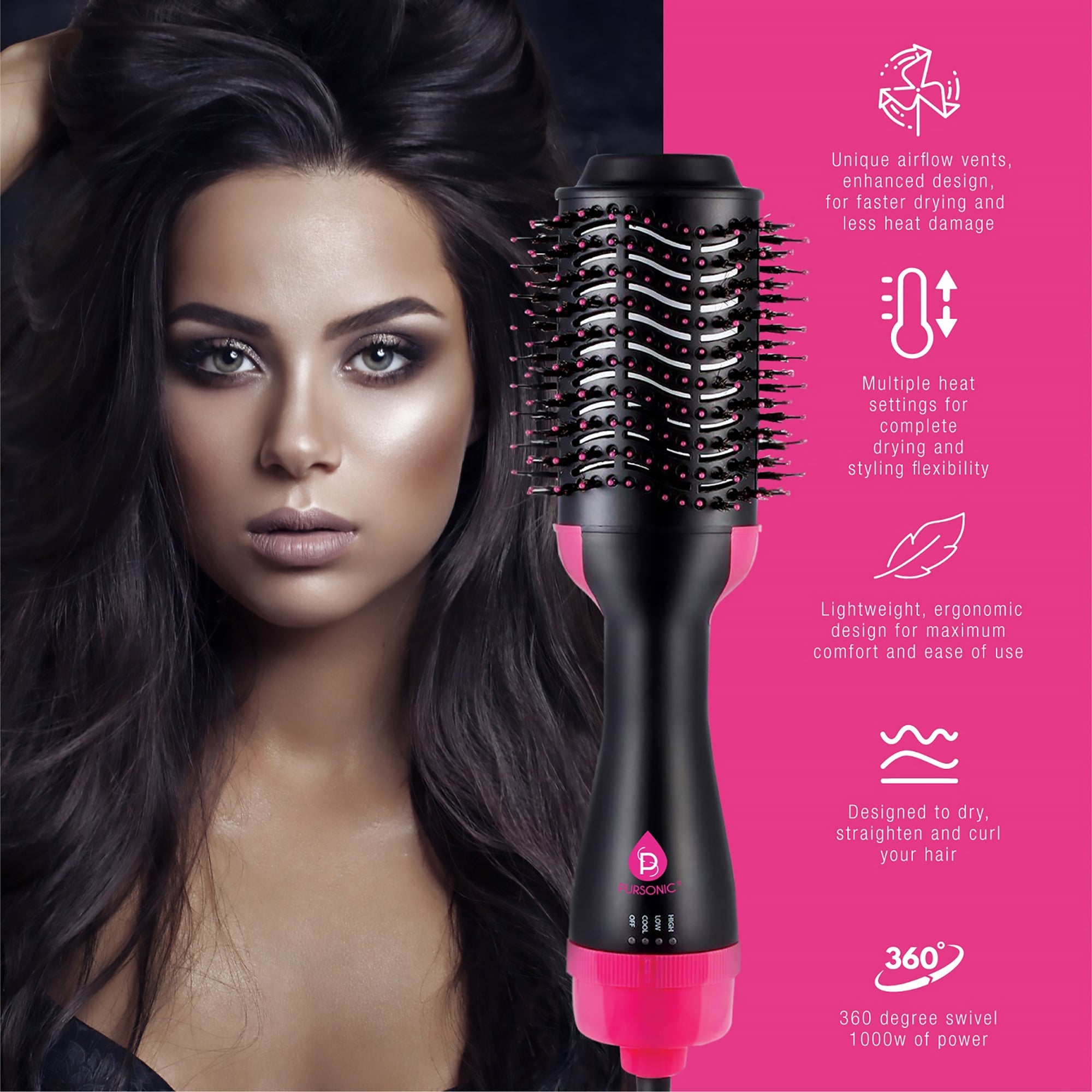 Professional hair curler and volumizing hair dryer duo set featuring ceramic barrels and ergonomic grips — view 3
