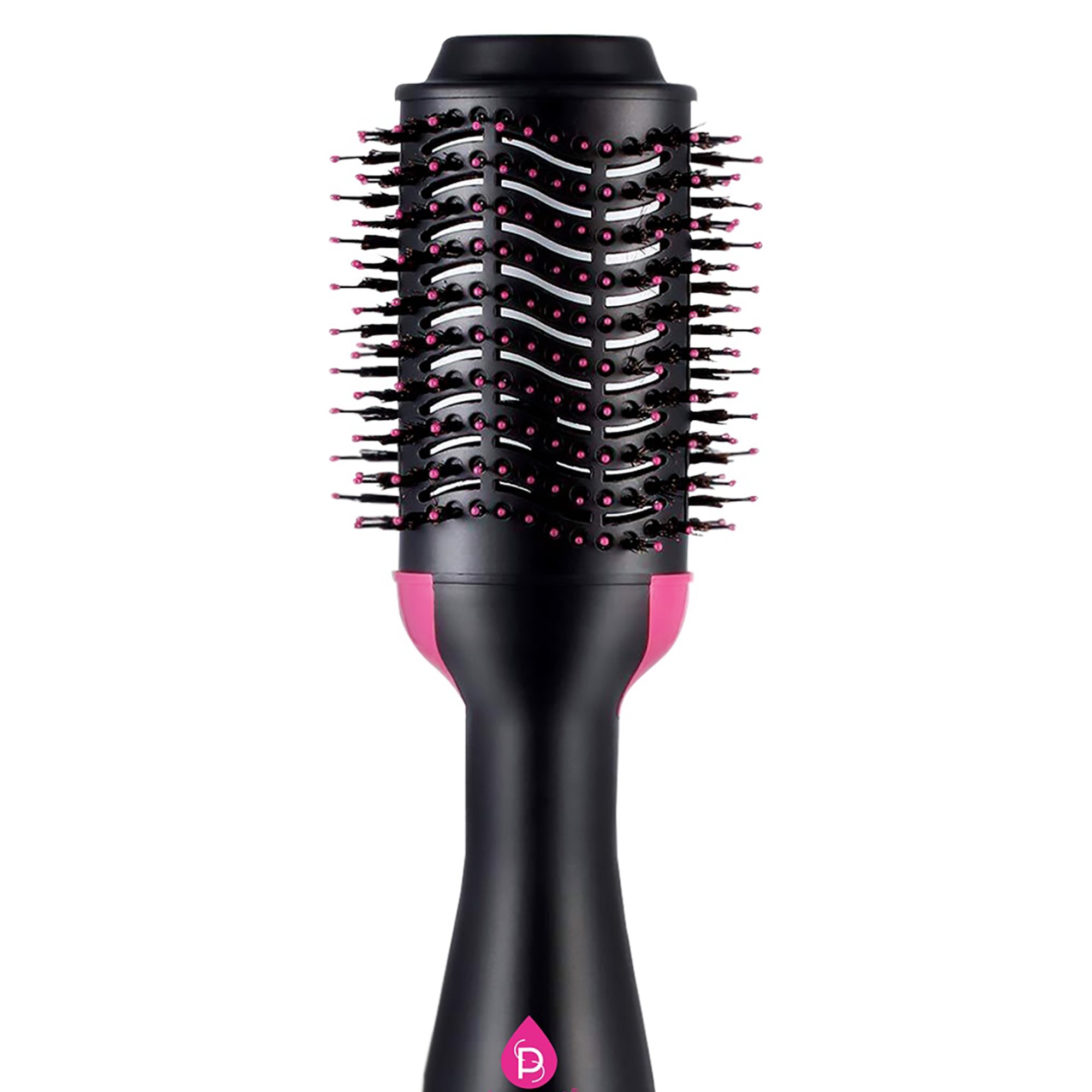 One step hair dryer and volumizer brush styling tool with ergonomic handle and soft bristles — view 2
