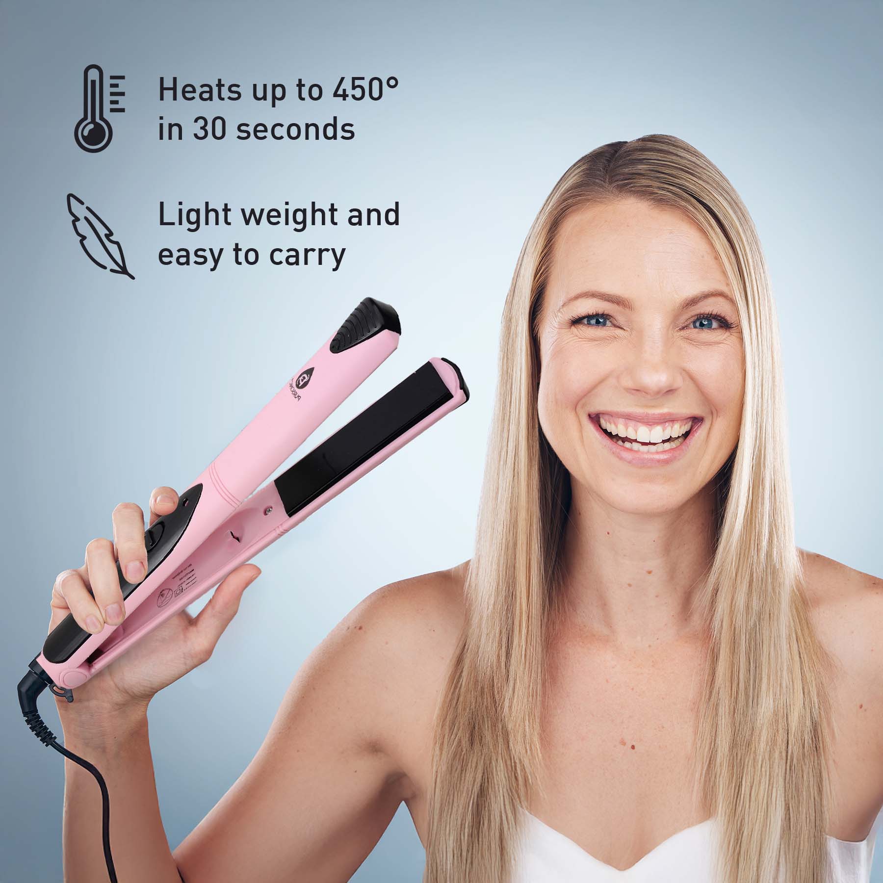 Professional hair styling trio featuring triple barrel curler, volumizing brush, and flat irons — view 2