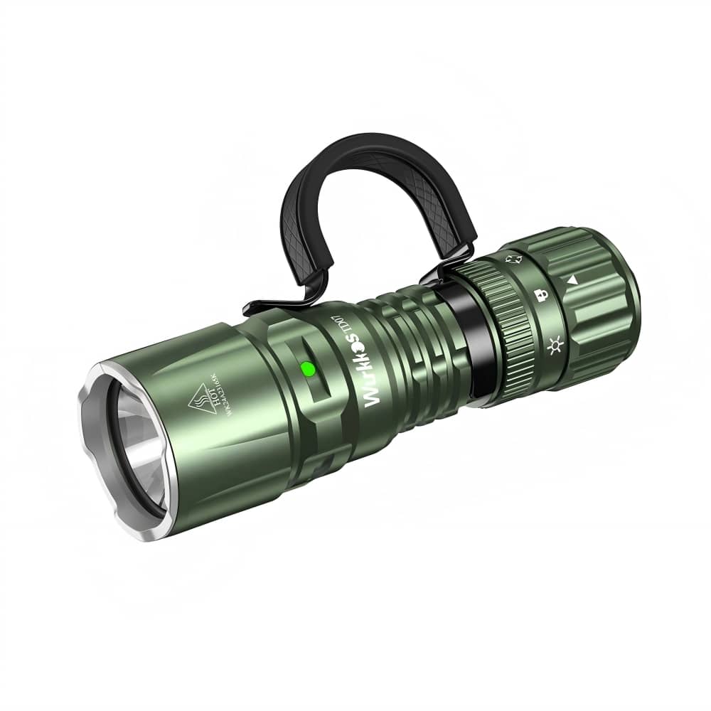 Wurkkos TD07 compact black tactical flashlight crafted from rugged aerospace grade aluminum alloy — view 3