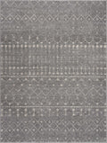 Tigrican light gray and navy contemporary area rug with medium pile machine woven polypropylene