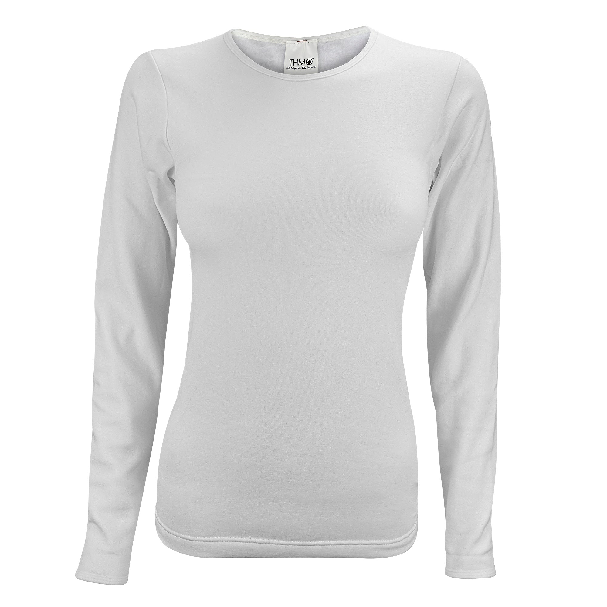 Ladies long sleeved thermal top featuring a lightweight fitted silhouette for winter layering and outdoor comfort
