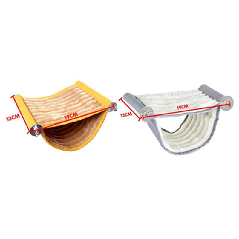 Small plush bird hammock bed with solid wood frame and iron screw buckles for hanging. — view 4