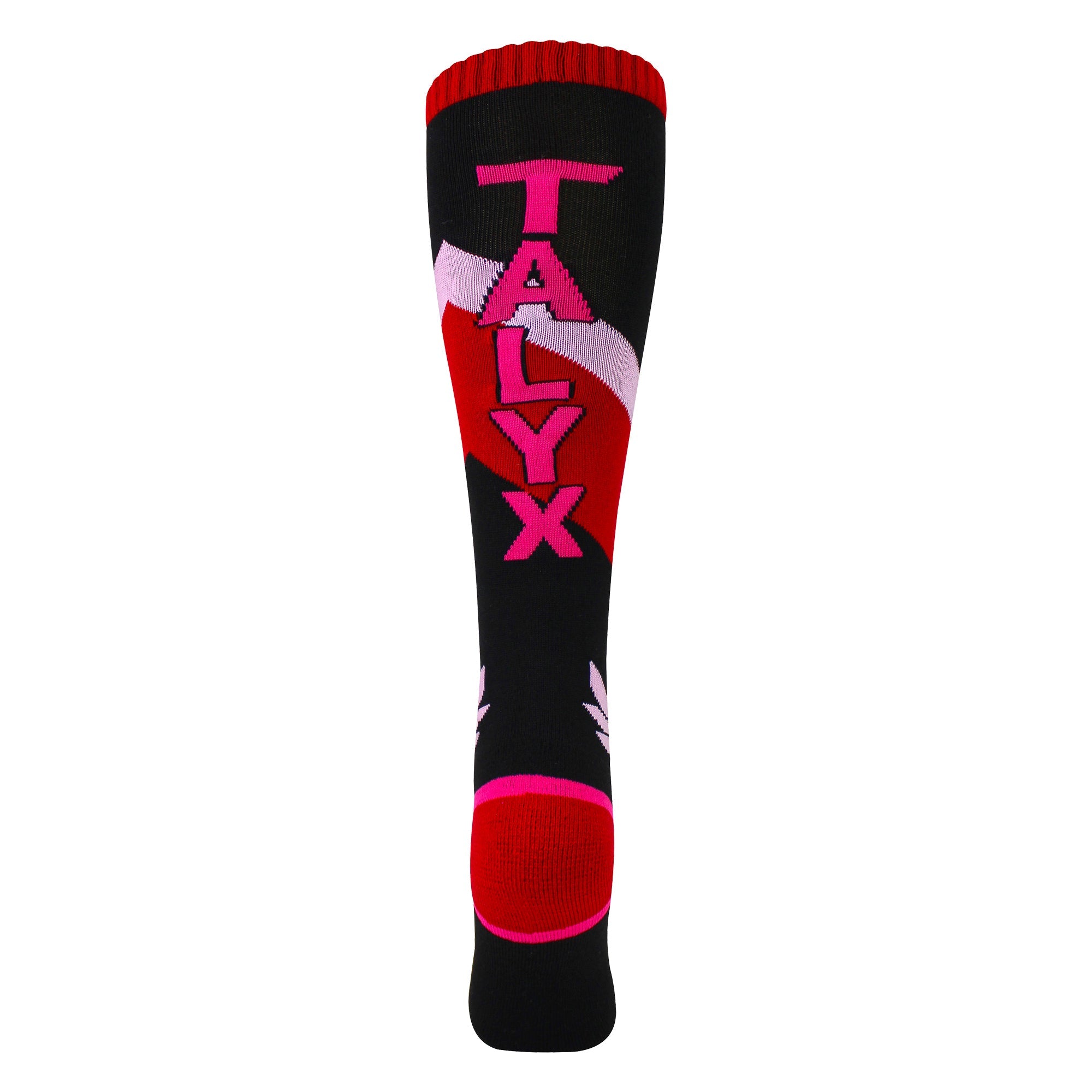 TALYX girls thermal ski socks in bright pink with reinforced heel and cushioned foot design. — view 3