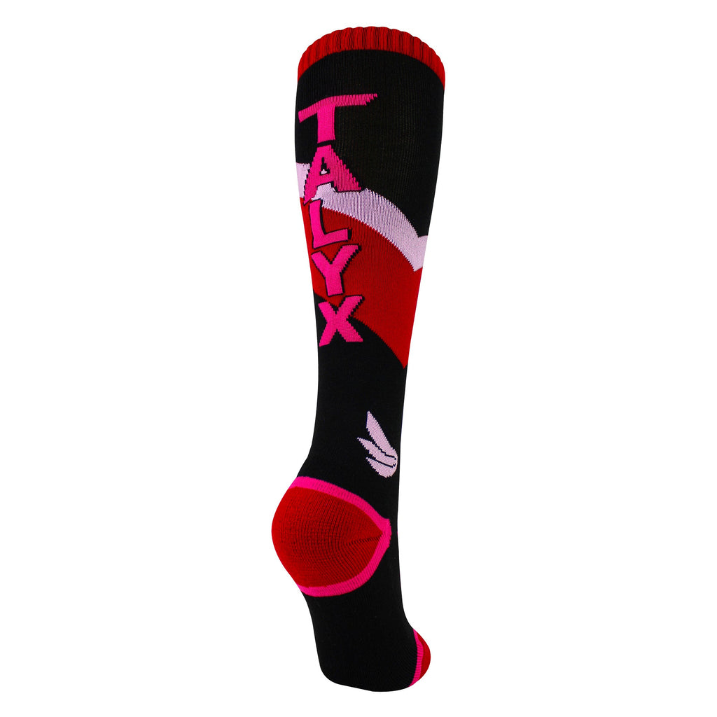 TALYX girls thermal ski socks in bright pink with reinforced heel and cushioned foot design. — view 4