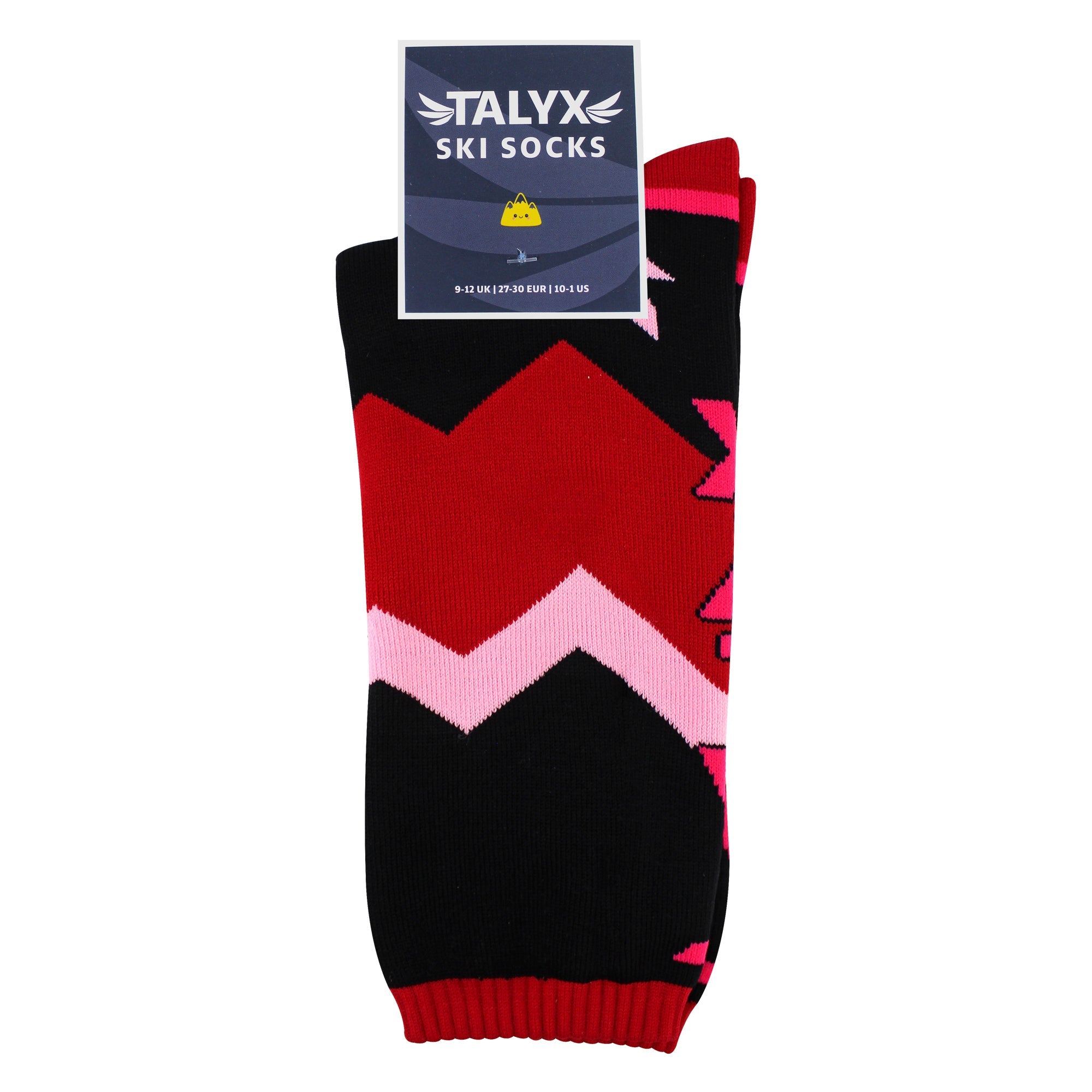 TALYX girls thermal ski socks in bright pink with reinforced heel and cushioned foot design. — view 2