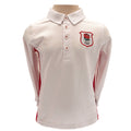 England RFU baby rugby jersey in white with long sleeves and embroidered red rose crest
