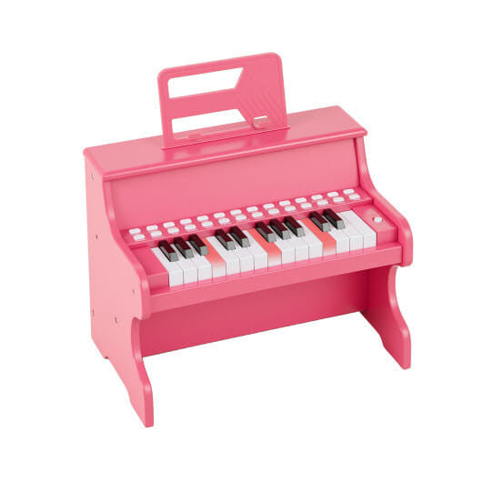 25 Keys Kids Piano Keyboard with Adjustable Speed and Teaching Mode-Brown