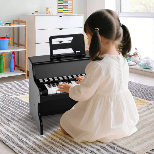 25 Keys Kids Piano Keyboard with Adjustable Speed and Teaching Mode-Brown