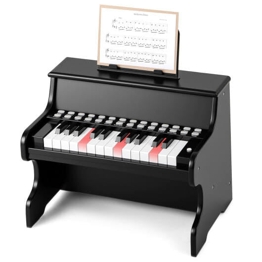 25 Keys Kids Piano Keyboard with Adjustable Speed and Teaching Mode-Brown