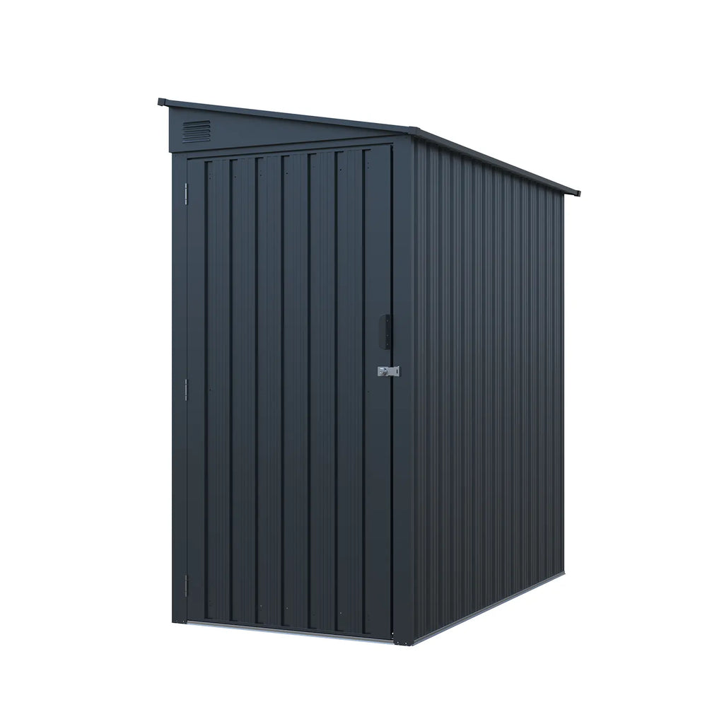 3' x 6' Galvanized Metal Pent Shed, 29 GA Corrugated Metal, 75" Upper edge, TMG-MS0306-0
